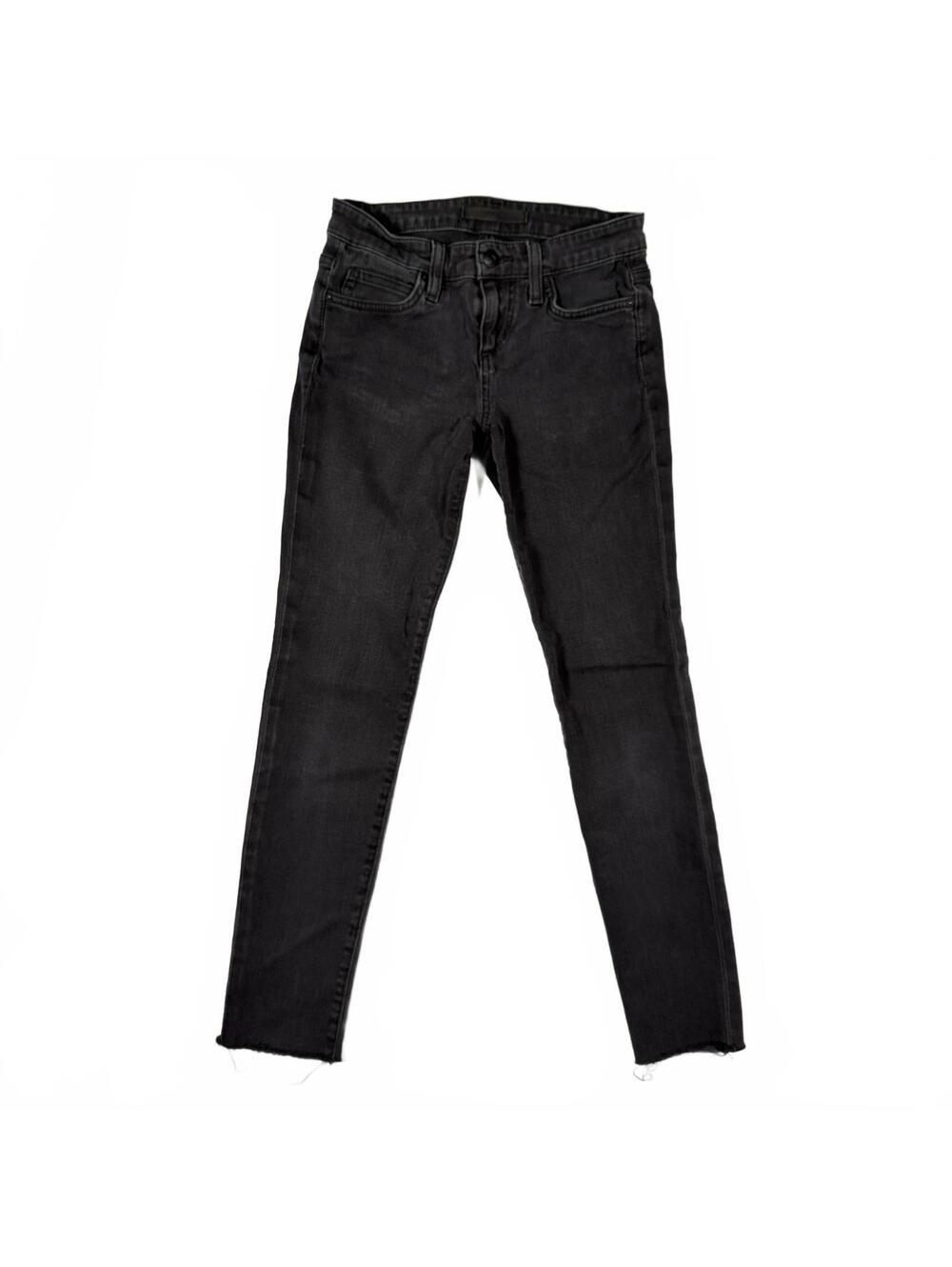 Joe's Jeans Brynn Low Rise Skinny Black Denim Raw Hem Jeans - Size 25 x 27